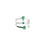 2.37ct Diamond Emerald 18K Gold Open Shank Ring