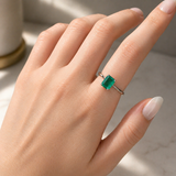 1.30ct Diamond 18K Gold Emerald Cut Solitaire Ring