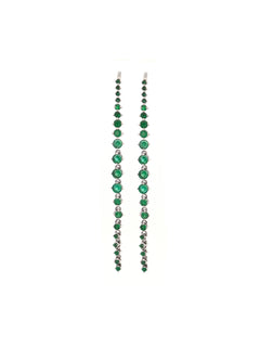 1.50ct Emerald 18K Gold Linear Cascade Earrings