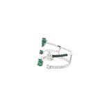 2.37ct Diamond Emerald 18K Gold Open Shank Ring