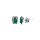 1.01ct Diamond 14K Gold Dainty Halo Stud Earrings