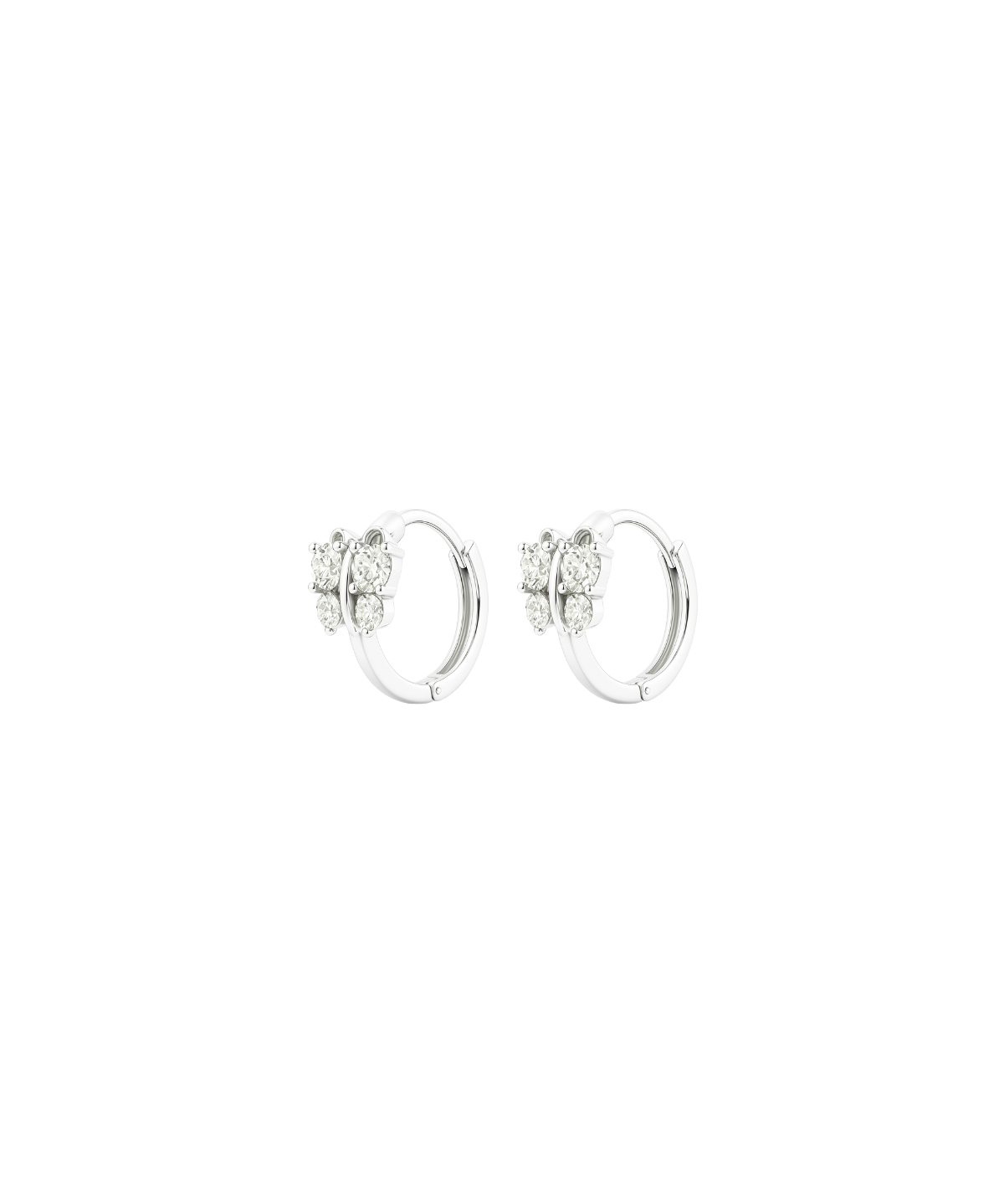 0.86ct Diamond 18K Gold Butterfly Huggie Hoop Earrings