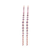 1.71ct Pink Sapphire 18K Gold Linear Cascade Earrings
