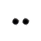 Black Diamond 18K Gold Round Stud Earrings