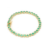 7.6ct Emerald 14K Gold Heart Cut Bracelet