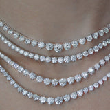8.50ct Diamond 18K Gold Graduated Tennis Necklace