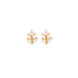 0.42ct Diamond 18K Gold Dainty Leaf Earrings