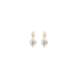 0.50ct Diamond 18K Gold Dainty Double Stud Earrings