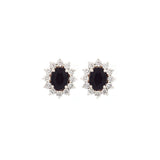 5.45ct Diamond Sapphire 14K Gold Halo Earrings