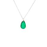 5.22ct Emerald 18K Gold Pear Cut Necklace