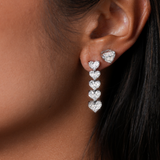 GIA 3.01ct Diamond 18K Gold Heart Shaped Stud Earrings
