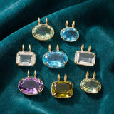 31.68ct Blue Topaz 18K Gold Medium Statement Pendant