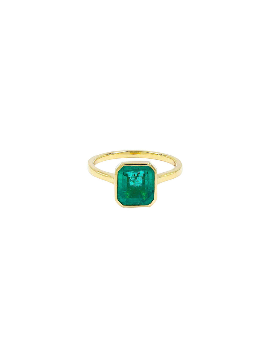 2.79ct Emerald 14K Gold Bezel Ring