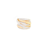1.60ct Diamond 14K Gold Crossover Statement Ring