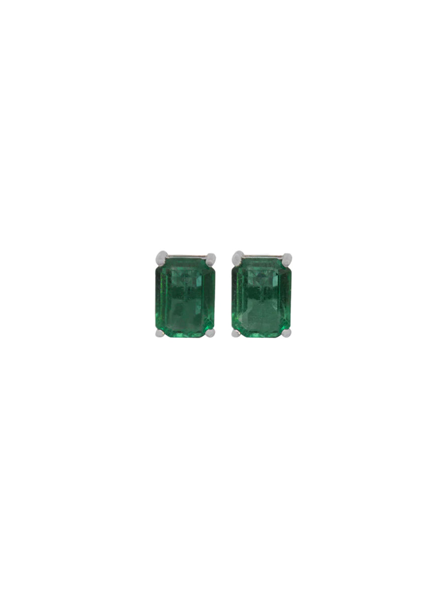 1.46ct Emerald 18K Gold Emerald Cut Stud Earrings