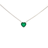 1.16ct Emerald 18K Gold Heart Solitaire Necklace