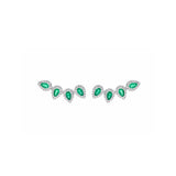 2.20ct Diamond Emerald 18K Gold Climber Earrings