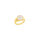 0.22ct Diamond Pave Signet Ring in 14K Yellow Gold