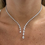 5.87ct Diamond 18K Gold Bolo Tennis Necklace