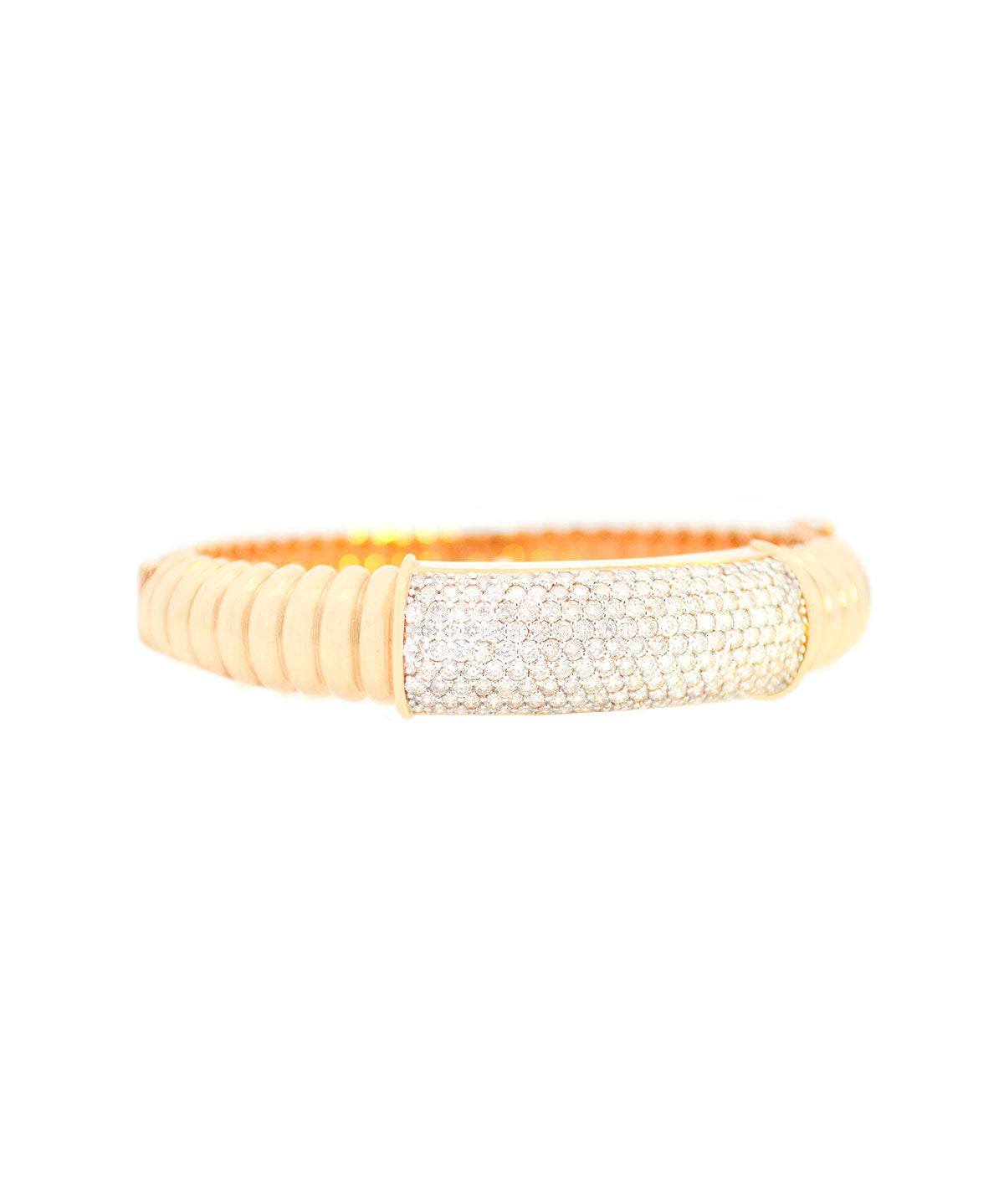 3.61ct Diamond 14K Gold Statement Bangle Bracelet