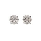 0.56ct Diamond 18K Gold Illusion Set Stud Earrings
