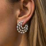 6.90ct Diamond 18K Gold Statement Curved Earrings