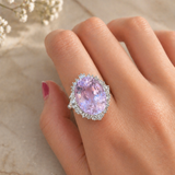 16.73ct Diamond Kunzite Platinum Cocktail Ring