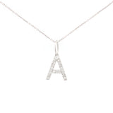 0.25ct Diamond 18K Gold Letter A Pendant