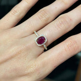 0.30ct Diamond Ruby 14K Gold Solitaire Ring