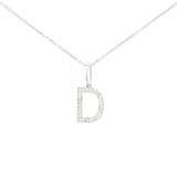 0.30ct Diamond 18K Gold Letter D Pendant