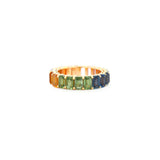 8.08ct Multi Sapphire 18K Gold Eternity Band Ring