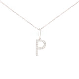 0.20ct Diamond 18K Gold Letter P Pendant