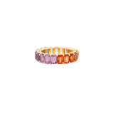 8.08ct Multi Sapphire 18K Gold Eternity Band Ring