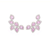 3.06ct Pink Sapphire Diamond 18K Gold Earrings