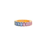 8.08ct Multi Sapphire 18K Gold Eternity Band Ring