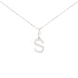 0.20ct Diamond 18K Gold Letter S Pendant