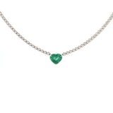 4.78ct Diamond Emerald 18K Gold Heart Tennis Necklace