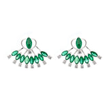 5.22ct Diamond Emerald 18K Gold Cluster Day & Night Earrings