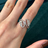 0.80ct Diamond 14K Gold Crossover Ring