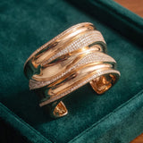 6.87ct Diamond 14K Gold Statement Cuff Bracelet