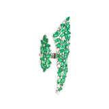 10.35ct Diamond Emerald 18K Gold Shield Ring