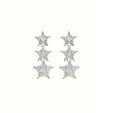 2.14ct Diamond 18K Gold Invisible Set Graduated Stars Shaped Earrings