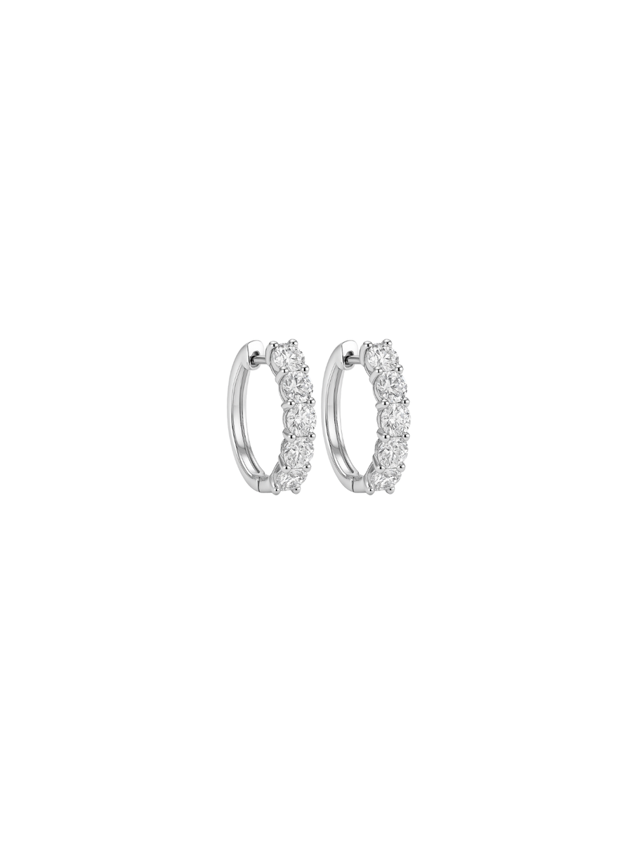 2.00ct Diamond 14K Gold Hoop Earrings