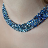 105.56ct Diamond Sapphire 18K Gold Statement Necklace
