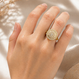 0.73ct Diamond 18K Gold Illusion Halo Ring