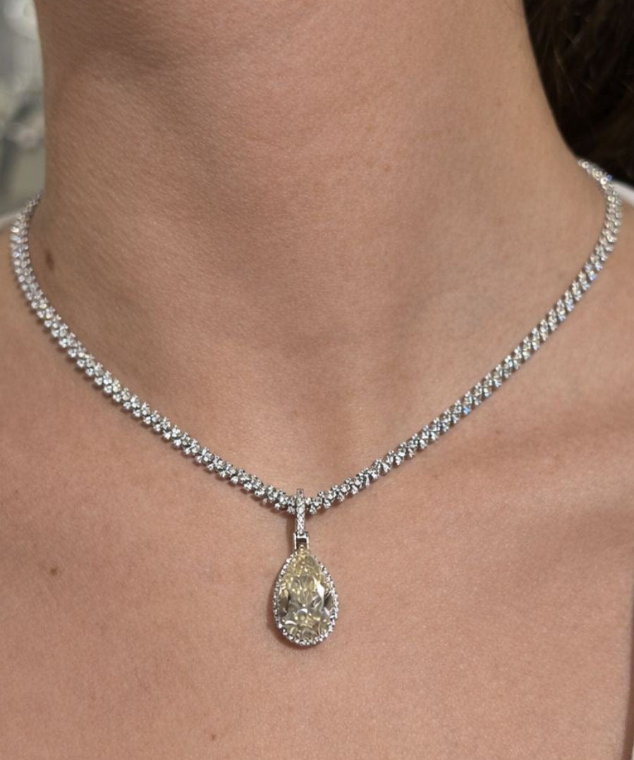 6.32ct Diamond 14K Gold Rope Tennis Necklace