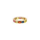 4.11ct Multi Gemstone 18K Gold Eternity Ring