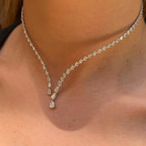 5.87ct Diamond 18K Gold Bolo Tennis Necklace