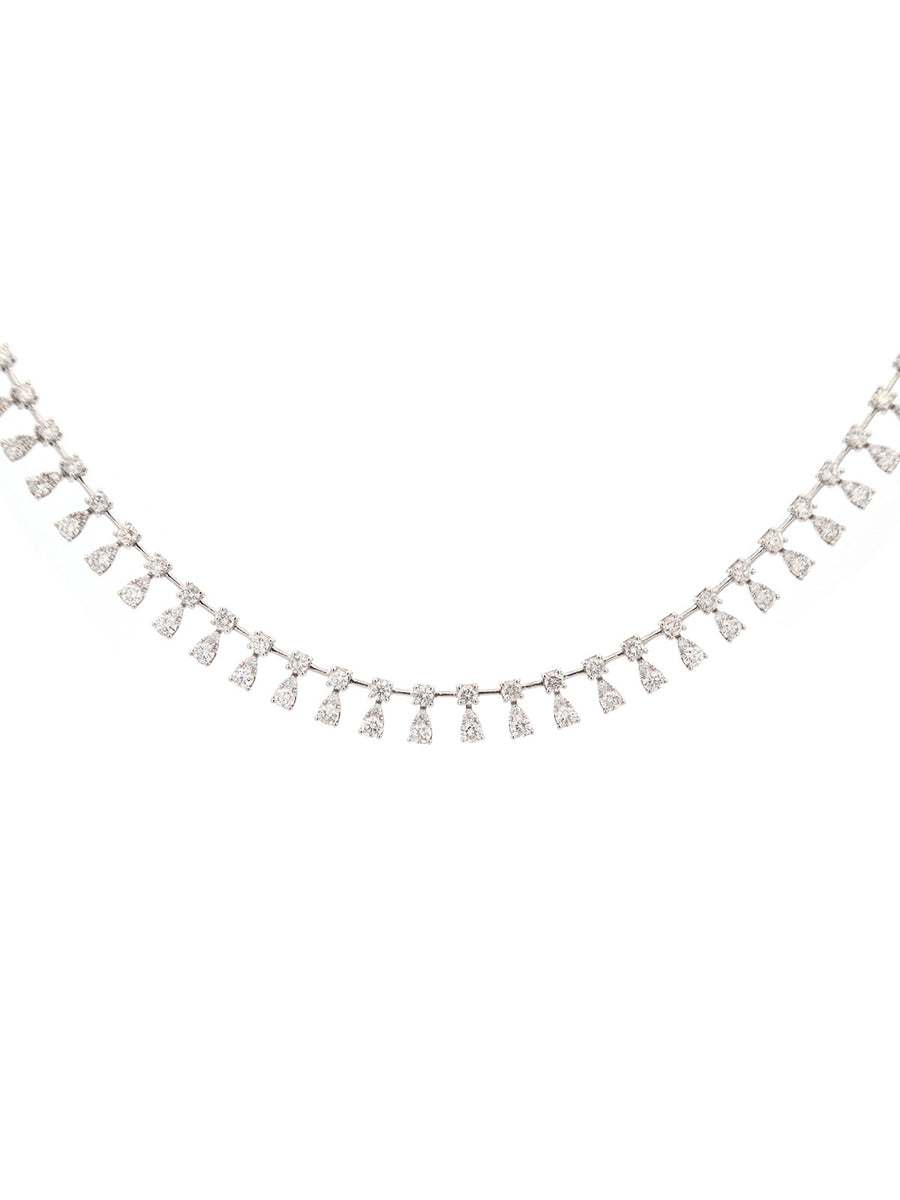 4.00ct Diamond 18K Gold Floating Tennis Necklace