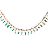 3.80ct Diamond Emerald 14K Gold Floating Necklace